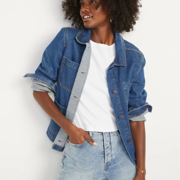 Large Old Navy Fitted Short-Sleeve Cropped Rib-Knit T-Shirt - Picture 3 of 11